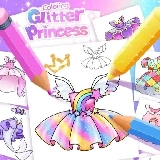 Princess Coloring Glitter For Girl